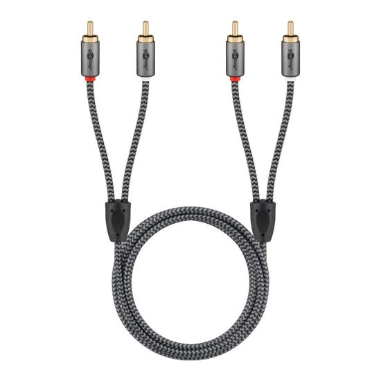 Kabel GOOBAY, 2x RCA (M) na 2x RCA (M), 2m, crni Kabel GOOBAY, 2x RCA (M) na 2x RCA (M), 2m, crni