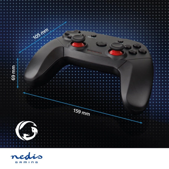 Gamepad NEDIS GGPDW110BK, bežični, USB A, za PC, crni