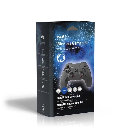 Gamepad NEDIS GGPDW110BK, bežični, USB A, za PC, crni