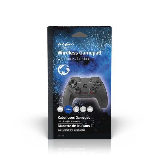 Gamepad NEDIS GGPDW110BK, bežični, USB, za PC, crni