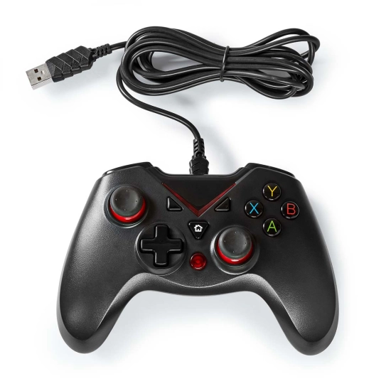 Gamepad NEDIS GGPD110BK, žični, USB A, za PC, crni