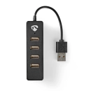 USB HUB NEDIS UHUBU2420BK, USB A na 4x USB A, crni