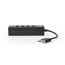 USB HUB NEDIS UHUBU2420BK, USB A na 4x USB A, crni