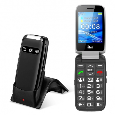 Mobitel MEANIT Senior Flip Max, crni   - Mobiteli