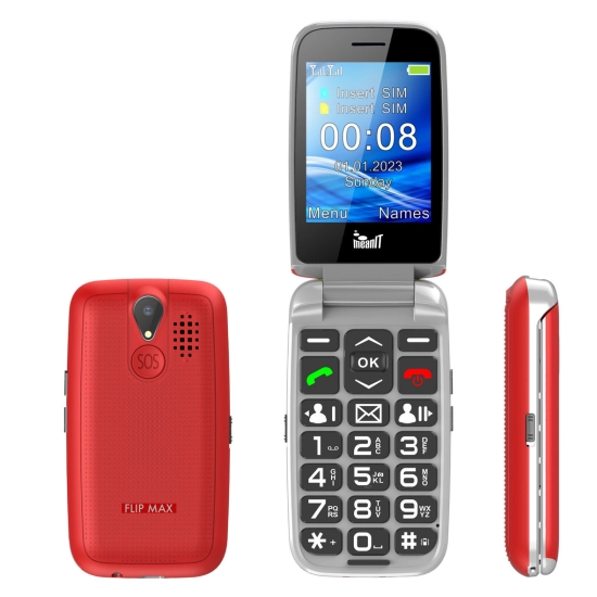 Mobitel MEANIT Senior Flip Max, crveni Mobitel MEANIT Senior Flip Max, crveni