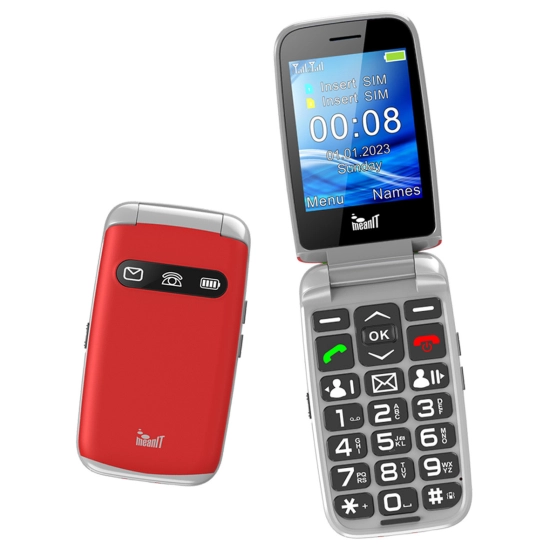 Mobitel MEANIT Senior Flip Max, crveni Mobitel MEANIT Senior Flip Max, crveni