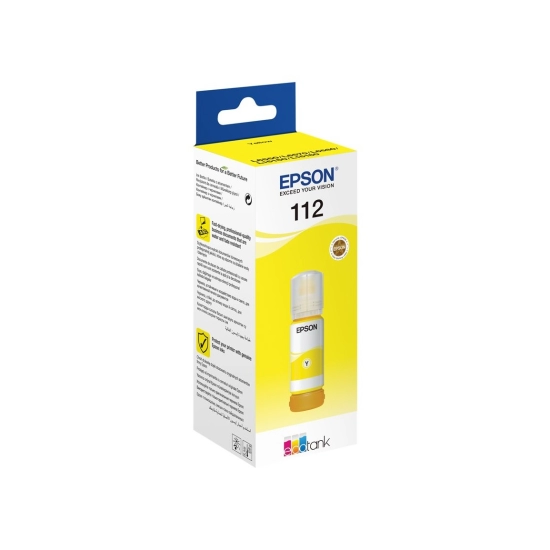 Tinta EPSON 112, žuta, za EcoTank L11160/L15150/L15160/L6460/L6490/L6550/L6570/L6580/EcoTank Pro L15180