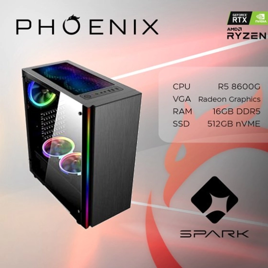 Računalo office PHOENIX SPARK Y-164, AMD Ryzen 5 8600G, 16GB, 512GB SSD, NoOS