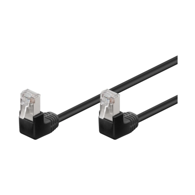 Kabel GOOBAY 96077, Patch, CAT 5e F/UTP, 2x kutni, crni, 0.5m