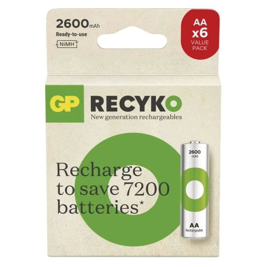 Baterija NI-MH Ready2use AA 2.6 Ah 6 komada, GP ReCyko