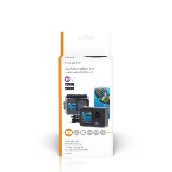 Akcijska kamera NEDIS, 24 MP, 5.3K, crna, ACAM71BK Akcijska kamera NEDIS, 24 MP, 5.3K, crna, ACAM71BK