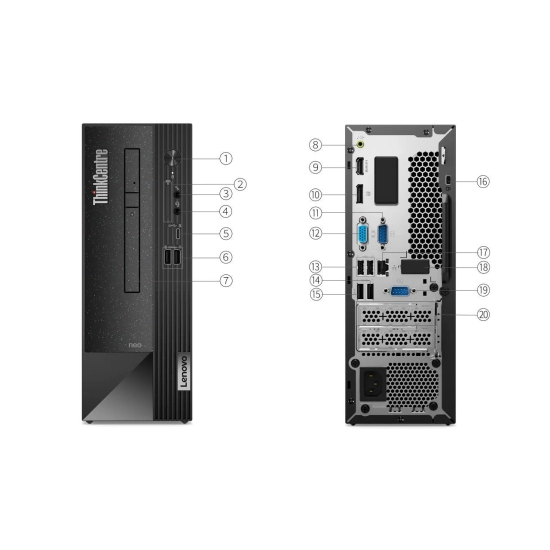 Računalo office LENOVO ThinkCentre neo 50s Gen 4, 12JF001BCR, Intel i3-13100, 16GB, 512GB SSD, Intel Graphics, žična tipkovnica + miš, Windows 11P, crno