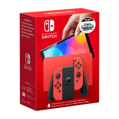 Igraća konzola NINTENDO Switch OLED, crvena + Super Mario Bros Wonder   - Igraće konzole