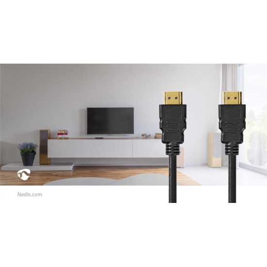 Kabel NEDIS CVGP35000BK20, HDMI (M) na HDMI (M), crni, 2m, 8K@60Hz, eARC, pozlaćeni