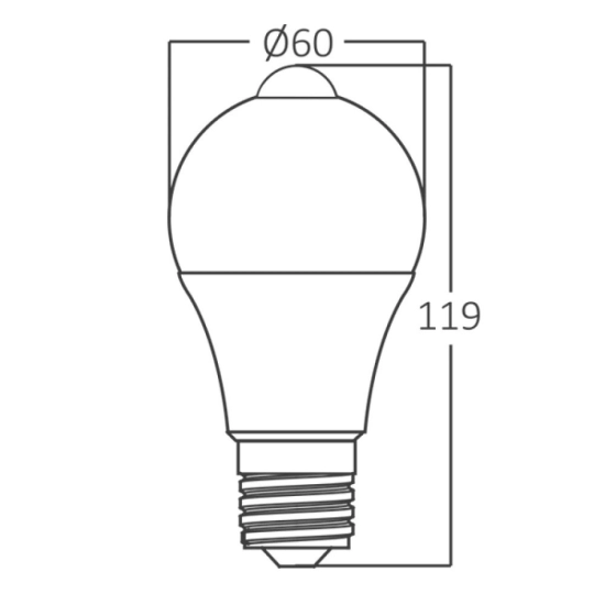 Žarulja LED Braytron BA14-70920 9W 3000K 806lm E27 A60 IP20 sa senzorom 