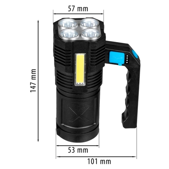 Baterijska svjetiljka ručna 4xLED COB 250lm VA0113