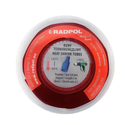 Bužir termo blister set RB 4,8/2,4mm crne 5m TET009  