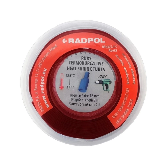 Bužir termo blister set RB 4,8/2,4mm crne 5m TET009 Bužir termo blister set RB 4,8/2,4mm crne 5m TET009