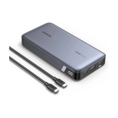 Prijenosno napajanje powerbank UGREEN, 25.000 mAh, 145W, Fast Charging, USB-C, Power Delivery 3.0, sivi   - Powerbank