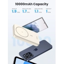 Prijenosno napajanje powerbank UGREEN, 10.000 mAh, bežično punjenje do 15W, USB-C, Power Delivery do 20W, bijeli