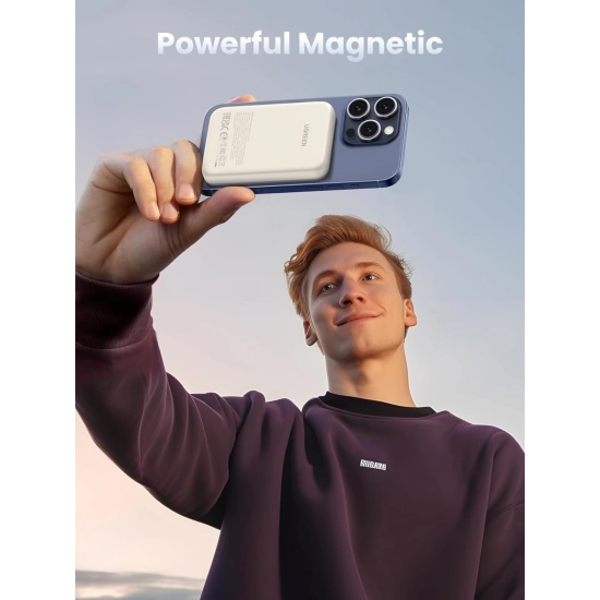 Prijenosno napajanje powerbank UGREEN, 10.000 mAh, bežično punjenje do 15W, USB C, Power Delivery do 20W, bijeli