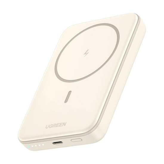 Prijenosno napajanje powerbank UGREEN, 10.000 mAh, bežično punjenje do 15W, USB C, Power Delivery do 20W, bijeli