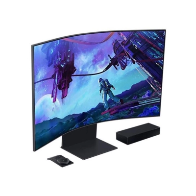 Monitor 55incha SAMSUNG Odyssey Ark 2. gen. LS55CG970NUXDU, UHD, VA, 165Hz, 1ms, 600cd/m2, 1000:1, 2x USB A, pivot, zakrivljeni, zvučnici, crni   - Monitori