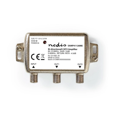 Antensko pojačalo NEDIS SAMP41120ME, 2 izlaza, Gain 12 dB, 85 - 1218 MHz   - Antene i dodaci