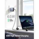 Putni punjač UGREEN Nexode, US/UK/EU, 65W, 2x USB-C PD3.0, USB-A, QC 4.0, GaN, sivi