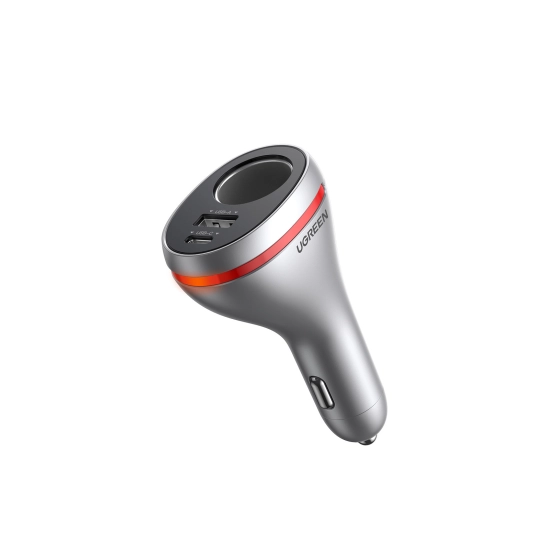 Auto punjač UGREEN, 84W, USB C, USB A, PD, QC 4.0, srebrni