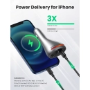 Auto punjač UGREEN, 84W, USB-C, USB-A, PD, QC 4.0, srebrni