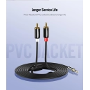 Kabel UGREEN, 3.5mm (M) na 2xRCA (M), pozlaćeni, 2m