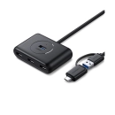 USB HUB UGREEN, USB C/A 3.0, 4-portni, crni, 1m