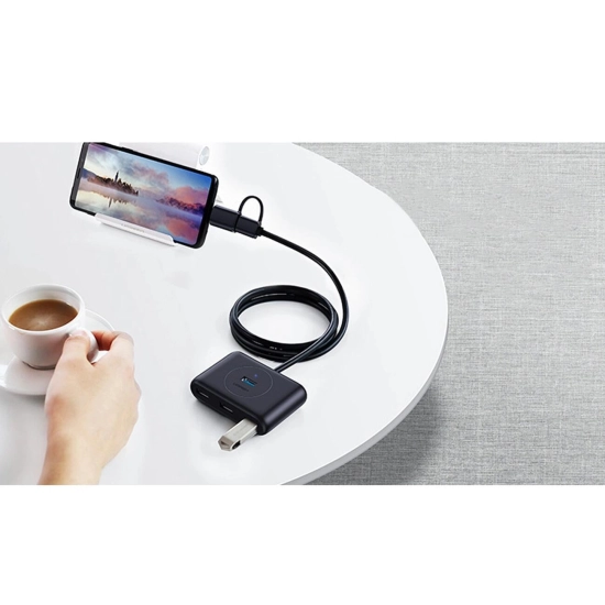 USB HUB UGREEN, USB C/A 3.0, 4-portni, crni, 1m USB HUB UGREEN, USB C/A 3.0, 4-portni, crni, 1m