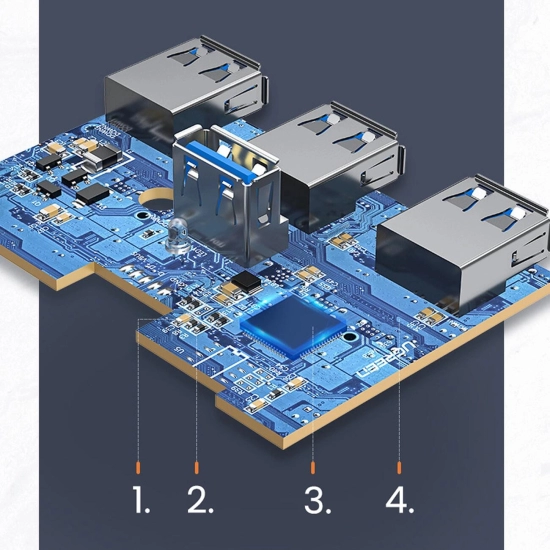 USB HUB UGREEN, USB-C/USB 3.0 A, 4-portni, crni, 1m