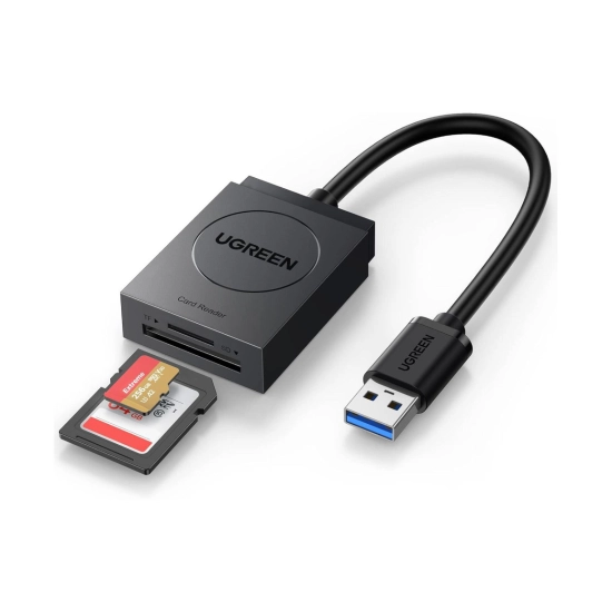 Čitač memorijskih kartica UGREEN, USB A 3.0, TF/SD kartice, 15cm, crni Čitač memorijskih kartica UGREEN, USB A 3.0, TF/SD kartice, 15cm, crni