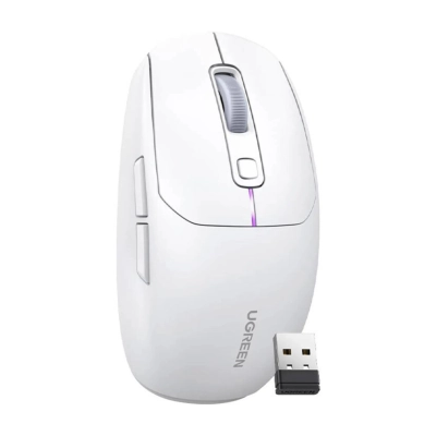Miš UGREEN, bežični, Bluetooth, USB A, bijeli  