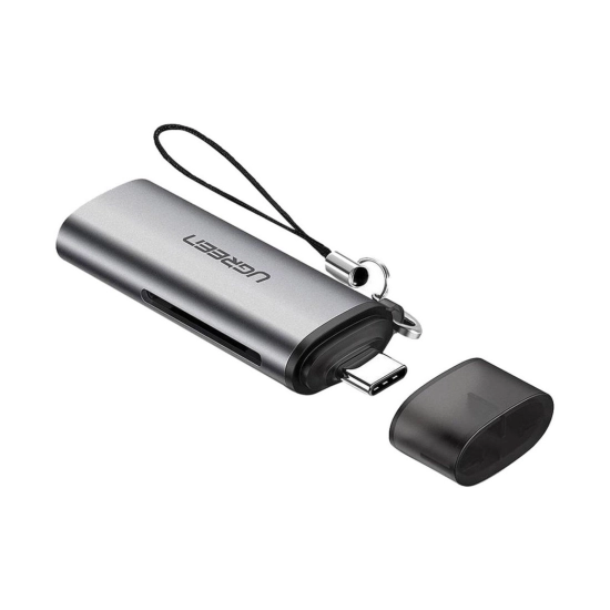 Čitač memorijskih kartica UGREEN, USB-C, TF/mciroSD/SD kartice, sivi