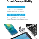 Čitač memorijskih kartica UGREEN, USB C, TF/mciroSD/SD kartice, sivi