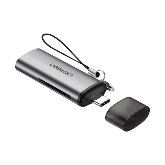 Čitač memorijskih kartica UGREEN, USB C, TF/mciroSD/SD kartice, sivi