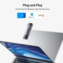 Čitač memorijskih kartica UGREEN, USB C/A 2.0, TF/microSD/SD kartice, sivi