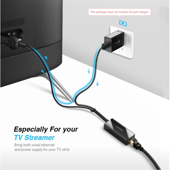 Adapter UGREEN , USB A 2.0/USB micro B 2.0 na RJ45