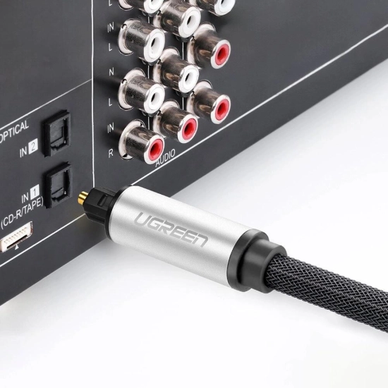 Kabel UGREEN Toslink Optical Audio, 1.5m, pleteni, sivi Kabel UGREEN Toslink Optical Audio, 1.5m, pleteni, sivi