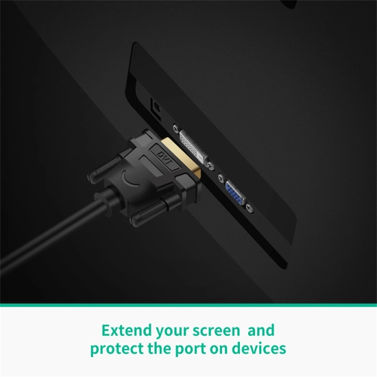 Adapter UGREEN, HDMI (Ž) na DVI (M), 22cm, crni