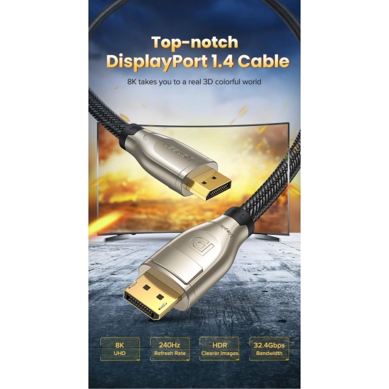 Kabel UGREEN, Displayport (M) na Displayport (M), 2m, 8K@60Hz/4K@144Hz 