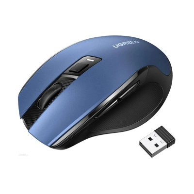 Miš UGREEN, bežični, bluetooth, USB A, plavo crni  