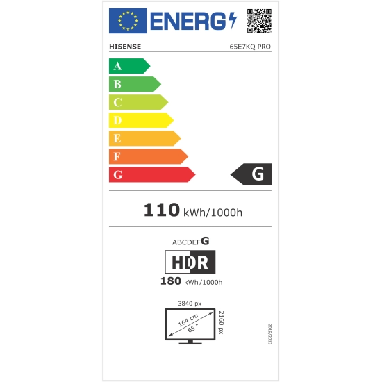 Televizor QLED 65incha HISENSE 65E7KQ PRO, Smart, 4K UHD, DVB-T2/C/S2, HDMI, Wi-Fi, USB, Game mode, energetski razred G