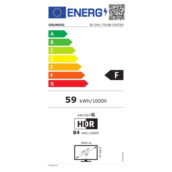 Televizor LED 50incha GRUNDIG 50GHU7914B, Google TV, 4K UHD, DVB-T2/C/S2, HDMI, Wi-Fi, USB, energetski razred F