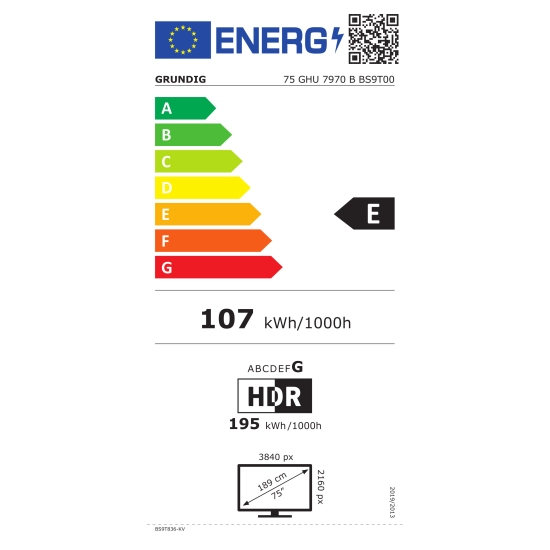 Televizor LED 75incha GRUNDIG 75GHU7970B, Google TV, 4K UHD, DVB-T2/C/S2, HDMI, Wi-Fi, USB, energetski razred F