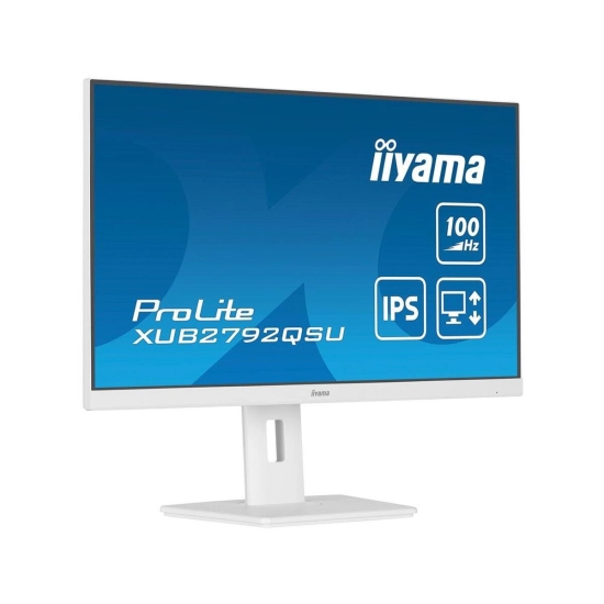 Monitor 27incha IIYAMA PROLITE, XUB2792QSU-W6, QHD, IPS, 147Hz, 0.4ms, 250cd/m2, 1300:1, 4x USB, pivot, zvučnici, bijeli